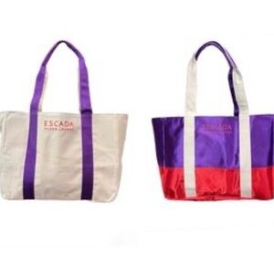 Escada Purple and Red Tote Bag Set